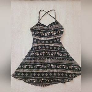 Navy Elephant Pattern Dress